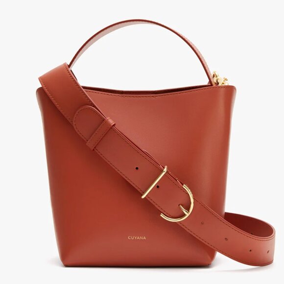 NWT CUYANA Mini Linea Bucket Bag in Rioja Smooth Leather - Picture 11 of 13